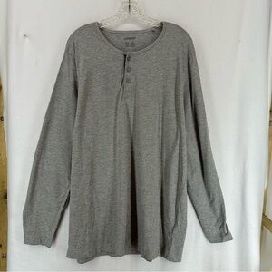 Livergy Long Sleeve 3 Button T Shirt Mens XXL Grey
